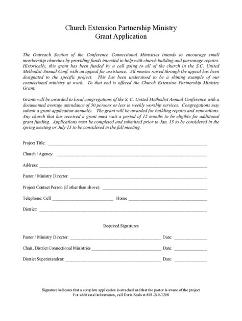 2021-2026 Form SC UMC Church Extension Partnership Ministry Grant ...