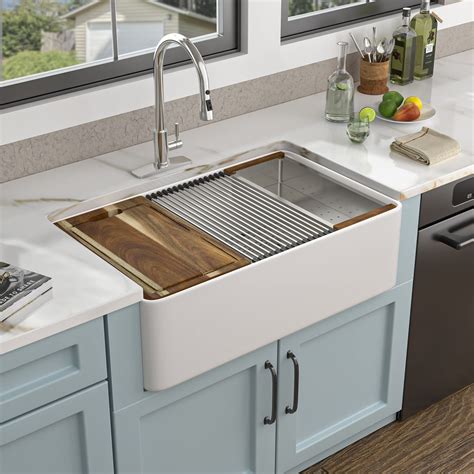 Porcelain Farmhouse Sink Gray Farmhouse Sink 30 Inch Farm Sink Apron