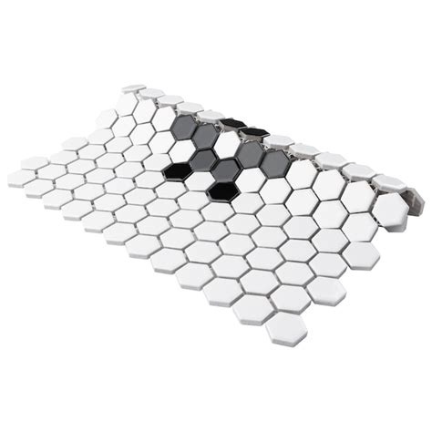 Affinity Tile (Sample) Metro 1 in. Hex Glossy White Snowflake 6-in x 6 ...