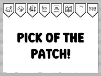 PICK OF THE PATCH! Library Bulletin Board Kit worksheet by Swati Sharma