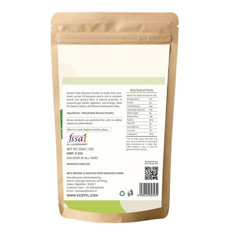 Ecotyl Raw Banana Powder | Prebiotic Superfood | Supports Gut Health ...