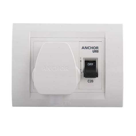 Anchor 36165 AC Box Sheet Metal 20A Sp Switch with MCB 20Amp (Pack of ...