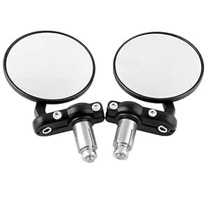 RudraRidez Bike Universal Foldable Round Bar End Side Rear View Convex ...