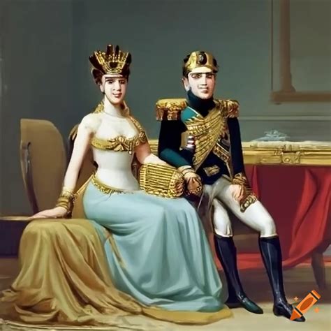 Historical painting of napoleon with josephine and cleopatra on Craiyon