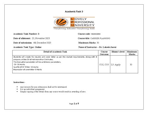 MGN100M CA3 - Career palnning assignment - Academic Task Number: 3 ...