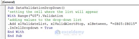 Image result for Teach Excel Formulas VBA Code for Drop Down