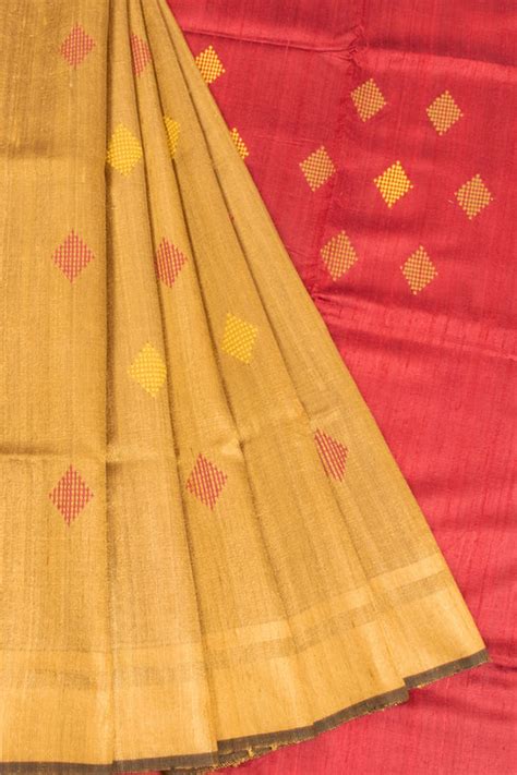 Handcrafted Bhagalpur Tussar Silk Sarees - Vibrant Hues – Avishya.com