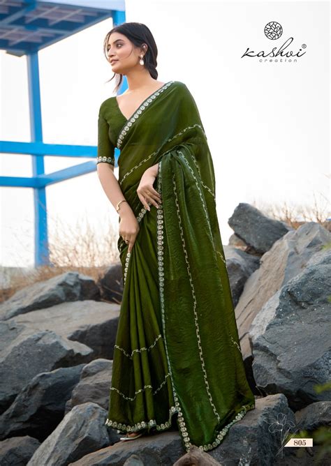 Kashvi Silver Stone Vol 8 Designer Jharkan Work Saree