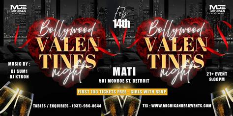 BOLLYWOOD VALENTINE’S NIGHT – DETROIT, MATI, Detroit, 14 February to 15 ...