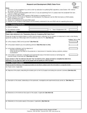 Fillable Online iras gov Research and Development RD Claim Form - IRAS ...