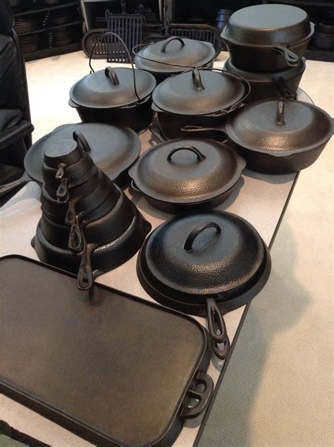 Lodge Hammered Cast Iron Cookware Set with Skillets and Dutch Ovens