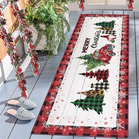 Amazon.com: Cekene Christmas Runner Rugs with Rubber Backing 2.1’x6 ...