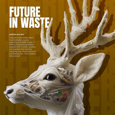 3 Poster «Future in waste. Deer» A series of posters «future in waste» Environmental pollution ...