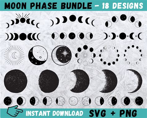 Moon Phases 2018 Printable - Moon Phases Clip Art