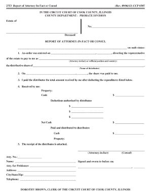 Fillable Online Deceased REPORT OF ATTORNEY-IN-FACT OR CONSUL Fax Email ...