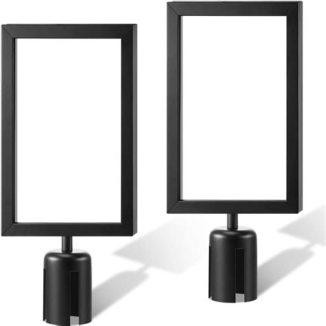 Jecery2 Pcs Stanchion Sign Holder Frame Portrait Top Stand Poster ...