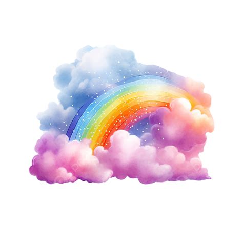 Rainbow With Clouds Png