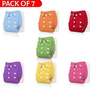zlox Washable Cloth Diapers With 5 Layer Insert 7 Cloth Diaper Plus 7 ...