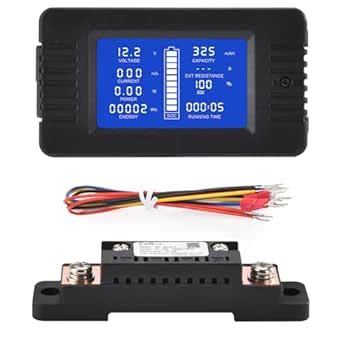 CGELE DC Multifunction Battery Monitor Meter with Shunt,0-200V,0-100A ...