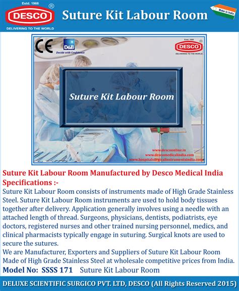 Suture Kit Labour Room - Manufacturers, Exporters & Suppliers India