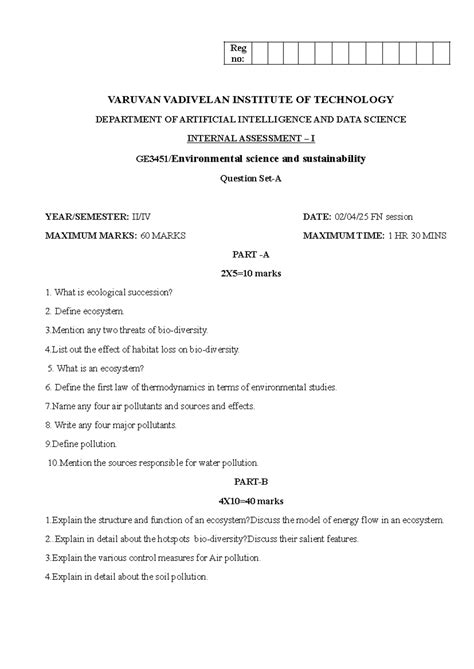 IAT-I Internal Assessment Notes: Science & Sustainability - Studocu