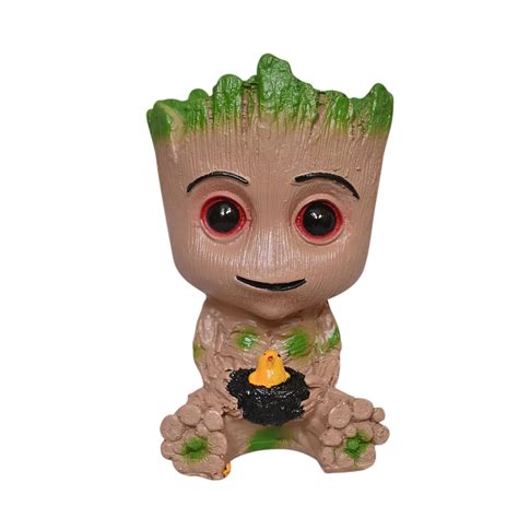 Chandni Chowk bajar Decor Groot Planter Pot & Pen Stand Baby Groot Bird ...