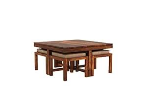 Prateek Art And Craft Rosewood (Sheesham) Aspire 4 Stool Coffee Table ...