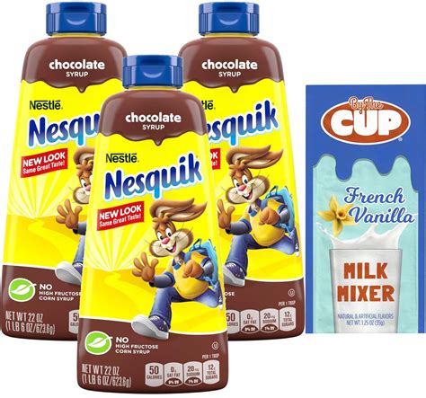 Amazon.com : Nesquik Chocolate Syrup Bundle, 22 oz Bottle (Pack of 3 ...