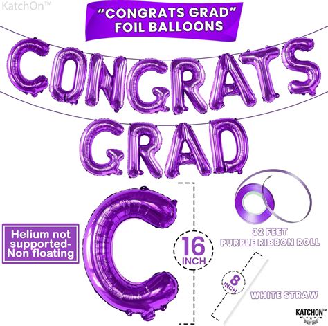Buy Large, Congrats Grad Balloon Banner - 16 Inch, Graduation Balloon ...