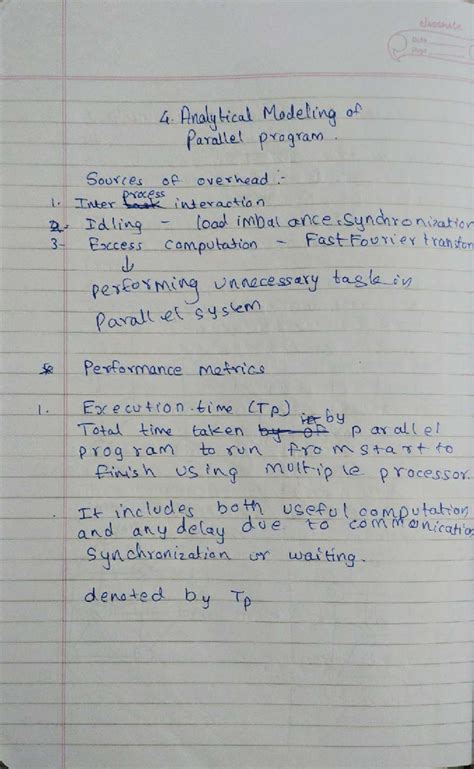 HPC Unit 4 Notes: Analytical Modeling & Performance Metrics - Studocu