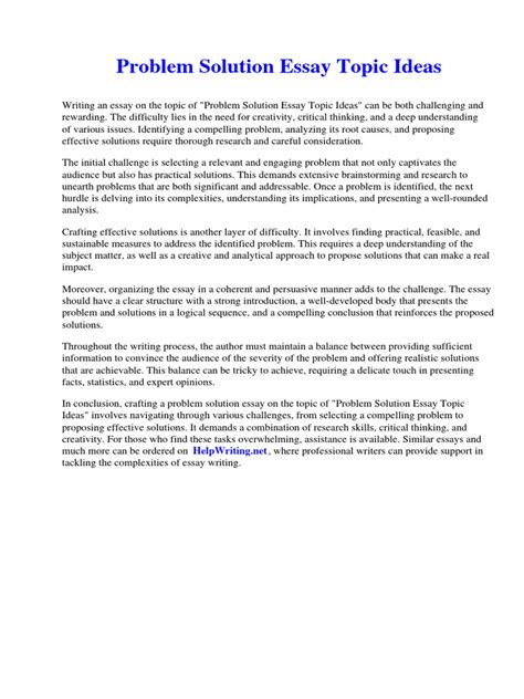 Image result for Problem Solution Essay Topic Ideas