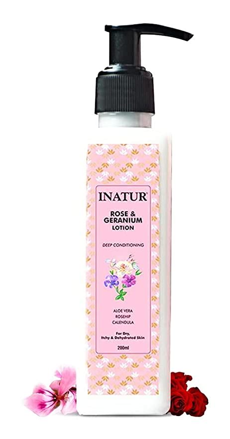 Buy inatur Rose And Geranium Hydrating Face And Body Lotion-200g, non ...