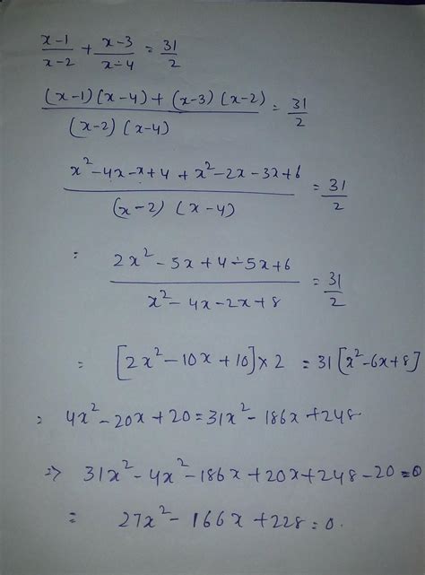 x-1/x-2+x-3/x-4 = 3 1/2 - Brainly.in