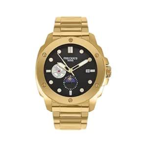 Buy PRECIOUS DUKE Men Round Analog Quartz Watch – Black Alloy Dial ...