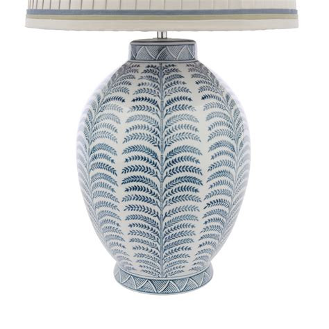 Laura Ashley Stannard Table Lamp Blue Ceramic With Shade | WT Lighting