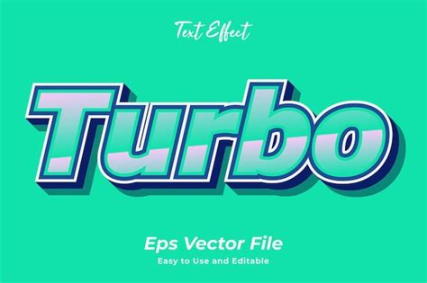 Text effect turbo easy to use and editable premium vector | Premium Vector