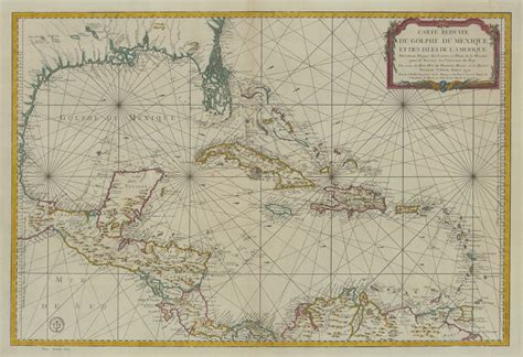 Jacques-Nicolas Bellin, Chart of the West Indies and Gulf of Mexico ...