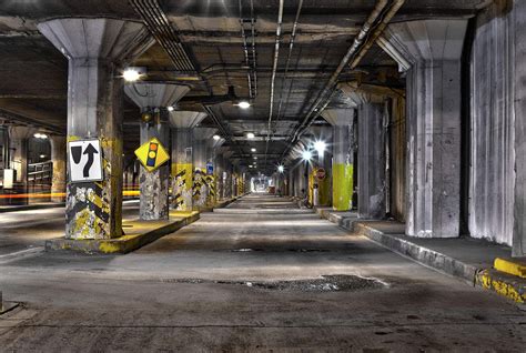 Lower Wacker Drive, Chicago at Night