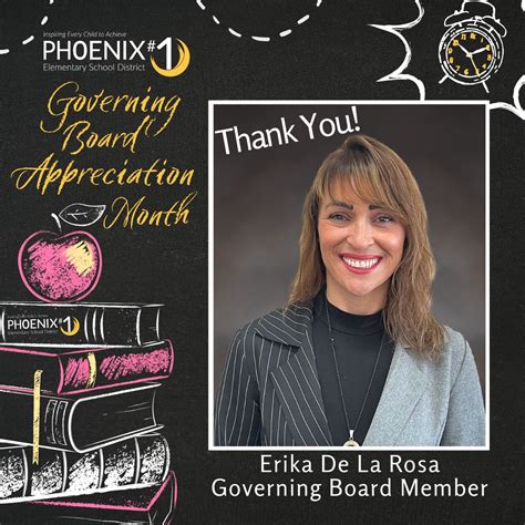 💙 Today we honor Ms. Erika De La Rosa, a Phoenix #1 Governing Board ...