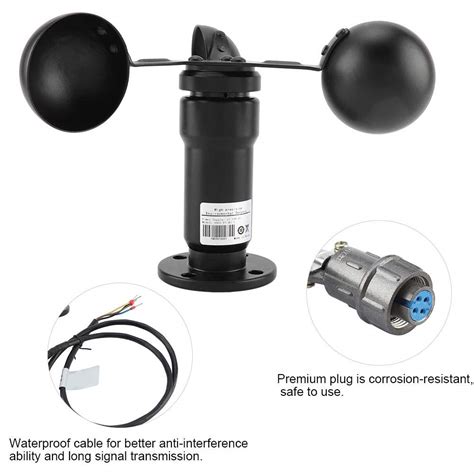 Buy Wind Speed Sensor,360 Degree 3 Cups Aluminum Alloyed Waterproof ...