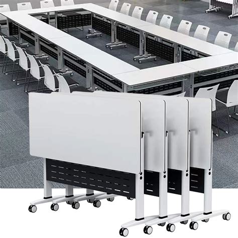 Amazon.com: Ysjndasm 4 Pack Conference Table - Modern White Conference Room Table, Folding Flip ...