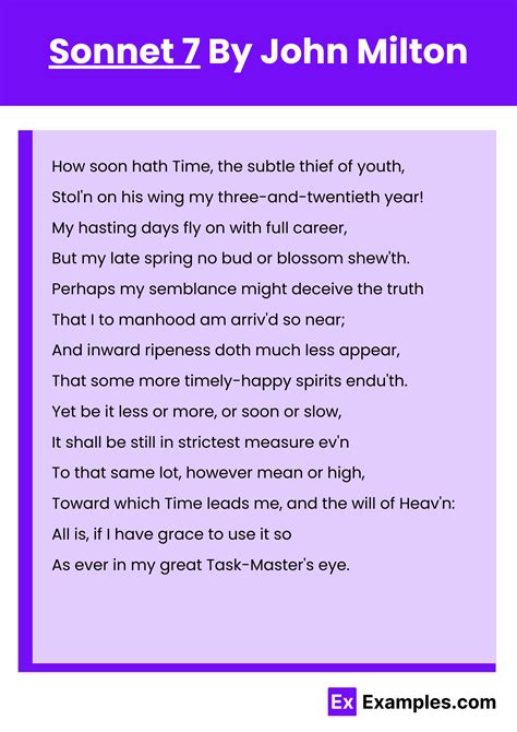 Sonnet 7 Poem by John Milton to Download