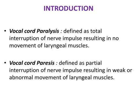 Vocal cord paralysis | PPTX