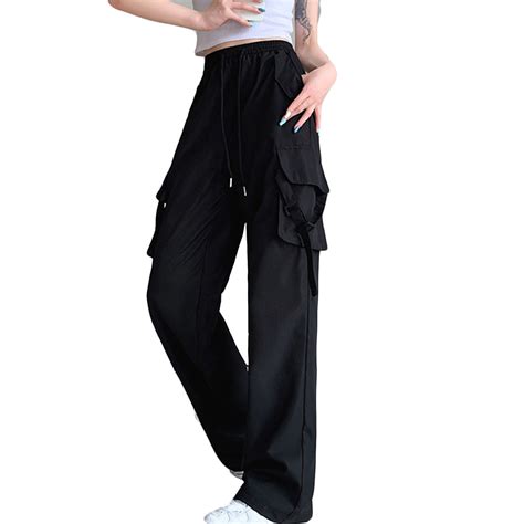 lulshou Women's Plus Size Cargo Pants Spring/Summer Casual Cargo Pants ...