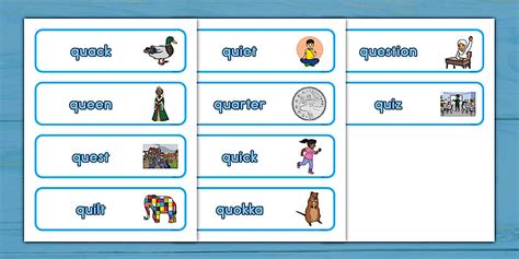 The 'Qu' Phonics Word Cards (Teacher-Made) - Twinkl