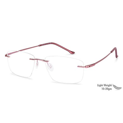 Shop online for Pink Rimless Rectangle Large (Size-54) Eye Player SLEEK ...