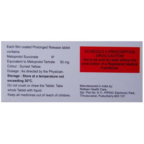 Betacon Er 50mg Tablet 10's Price, Uses, Side Effects, Composition ...