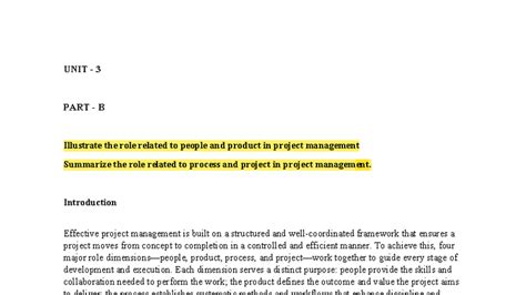 Se cia 2 - good - UNIT - 3 PART - B Illustrate the role related to ...