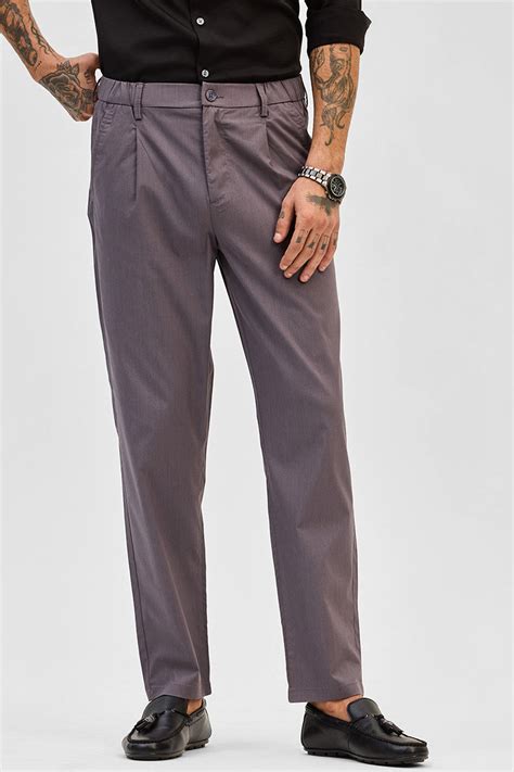 Buy Men's Grey Slim Fit Trousers Online | Snitch – SNITCH