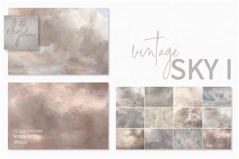 Vintage Sky Textures I Afbeelding door rileybgraphics · Creative Fabrica